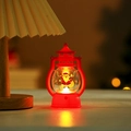 Rote LED Weihnachts-Laterne mit Weihnachtsmann-Figur und Schneeflocken-Dekorationen - Rucksack Weihnachtsmann / Rot
