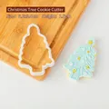 Christmas tree cookie cutter, white plastic mold with inner embossing, 6.2x9.4cm size - Christmas Tree (PC0241)