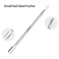 Dual-head 02# stainless steel cuticle pusher with non-slip knurled handle for manicure - Wide Spade Style (02#)