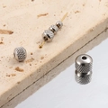 Macro shot of silver stainless steel diamond knurled spacer beads for jewelry making - Diamond Knurled Pattern (2#) / 3mm