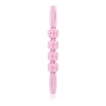Portable pink muscle massage roller stick with four spiked balls for yoga stretching - Pink
