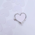 Y2K liquid metal silver heart mirror accessory with a fluid molten aesthetic design - K6224 Heart Fluid Texture Adhesive Sticker