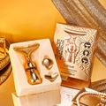 Golden 4-in-1 facial massager set with three interchangeable heads in a luxury gift box - Luxury Gold 3-in-1 Set
