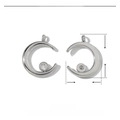 Technical dimensions of crescent moon stainless steel pendant with rhinestones detail - Silver Moon Rhinestone (VG376)