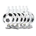 Set of 6 football party blowouts with black and white patterns for sport celebrations - Blowouts 6PCS