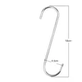 Heavy-duty 18cm stainless steel S-hook with 4.0mm diameter and 4.5cm wide opening - 18cm x 4.5cm / 4.0mm / Silver (Bulk)