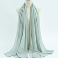 Elegant bean green bubble chiffon hijab shawl with smooth drape on mannequin - 72