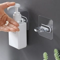 Transparent wall-mounted bottle holder hook with strong adhesive for bathroom organization - 7x7cm Transparent Ring Hook
