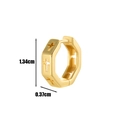 Gold hexagonal cartilage hoop earring with hollow cross design, measuring 1.34cm high - Hexagon Cross Hollow Style / 1# Golden