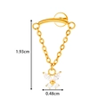 Gold G23 titanium labret stud with crystal butterfly pendant and chain link design - Butterfly / Gold