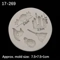White silicone Halloween mold with castle and witch patterns for DIY cake decorating - 2# Castle Elements (17-269) / Gray