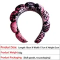 Pink and black lace textured sponge headband for hair styling, size 18x17x3cm - Gold Velvet Bubble Headband (21#) / Black Purple Leopard