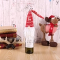 Funda navideña para botella con gnomo, gorro rojo de punto y motivos de renos - Estampado de Reno Rojo (G-JT71)