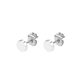 Minimalist silver-tone 316L stainless steel round disc stud earrings with polished finish - Silver 4mm Pair