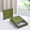 Square army green floating jewelry display box with PE film for rings and earrings - 9*9*2CM / Fruit Green