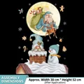 Weihnachts-Wandtattoo-Set mit Weihnachtsmann und Rentier für Badezimmer, 38x52cm Größe - Weihnachtsmann und Schneemann / Mittel