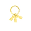 Golden stainless steel keychain with three cute cartoon bear charms and ring - 3 Dogs / Gold