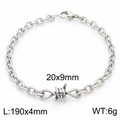 Barbed wire style stainless steel bracelet with lobster clasp and industrial design - Slim Style Barbed Wire Bracelet (KB181218-Z)