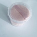 Pink velvet powder puffs with ribbons inside a clear jar for setting makeup - 5-Pack Box 55x10mm / Nude