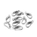 DIY silver leverback earring hooks in pure copper for handmade jewelry making - 17*8mm 12Pcs / White K/Silver