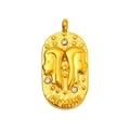 Vintage Gemini Tierkreis Anhänger aus 18K vergoldetem Edelstahl mit weißen Zirkonia - Zwillinge-Gold