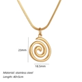 Gold stainless steel vortex pendant necklace with dimensions 23mm x 18.5mm on snake chain - Gold Vortex Pendant-Snake/Blade Chain