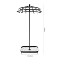 Matte black 35cm rotating jewelry stand with 12 hooks and acrylic base for necklaces - Black