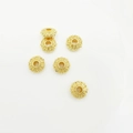 6er-Set vergoldete 18k Lotus-Zwischenperlen für DIY-Schmuckherstellung - 6mm / Gold