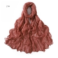 Detail shot of dusty pink crinkle textured scarf showing soft breathable fabric texture - Pink