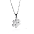 Collana con ciondolo a forma di zampa d'argento in acciaio inossidabile lucido - Collana Acciaio