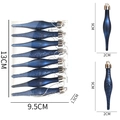 Ornamenti natalizi blu a forma di fuso con finiture glitterate e opache, da 9 cm - Blu Notte