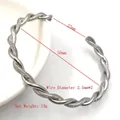 Minimalistische zilveren gedraaide C-vormige roestvrijstalen armband voor dames - Staalkleur