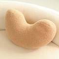 Brown U-shaped neck pillow in soft teddy fleece fabric for cozy home comfort - 50*30cm/0.5kg / Milk Coffee Cashew