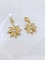 Macro shot of two golden octagonal star pendants with sparkling inlaid cubic zirconia - Style B Octagonal Star (Pendant Only) / Gold