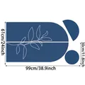 Blaue böhmische Wandaufkleber mit Bogengeometrie und weißen Blattmustern für Deko - Blau Geometrische Blatt Textur Kombination Stil (TBW9695-UV-E)