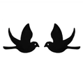 Pair of minimalist black bird stud earrings featuring a sleek swallow silhouette design - Matte Black