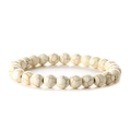 Detailansicht der 8mm weißen Türkis-Perlen mit natürlichen dunklen Netzstrukturen - Beige Weißes Türkis