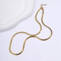 Collana a catena a serpente dorata con chiusura a moschettone e catena regolabile - Catena a Serpente Piatta Piccola Oro