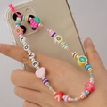 Bijou de téléphone perlé fait main avec lettres LOVE, fruits et visages souriants - ZSZC22-Style Lettre Fraise Sucrée