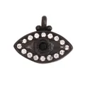Gold-plated black evil eye pendant with micro-pave white zircon crystals - Small Black Charm L452904-Black