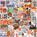 Set di 50 adesivi da basket impermeabili per decorare valigie e laptop sportivi - Tema Basket 50 pezzi