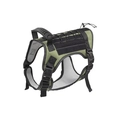 Army green tactical dog harness with rubber handle and breathable mesh lining - Rubber Handle Green Tactical Harness