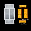Gold bar silicone mold for chocolate fondants with 999.9 gold brick pattern design - Four-Cavity Style (17-314) / Clear