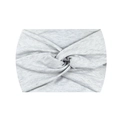 Elastic wide headband for yoga and fitness in light grey marl with crossover twist design - Mélange Gray