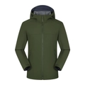 Dark green hooded softshell jacket for men with windproof fabric and zip pockets - S / Army Green
