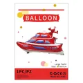 Large red yacht foil balloon 97x67cm with blue windows for transport theme party - Large Yacht