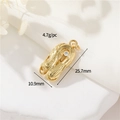 Golden evil eye palm pendant necklace with dimensions 25.7mm and weight 4.7g - Knot Design