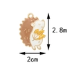 Cartoon Igel Emaille-Anhänger aus Legierung in Braun und Weiß für DIY-Schmuckherstellung - Igel mit Weizen / 2,0 cm x 2,8 cm