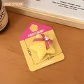 Cute yellow plush star hair clip with red plaid bow and pearl detail for girls - Yellow Plush Star Hair Clip - Bowknot