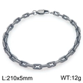 Bracelet unisexe en acier inoxydable argent mat, maille bouton, longueur 210mm - Gris Acier (KB206230-KFC)